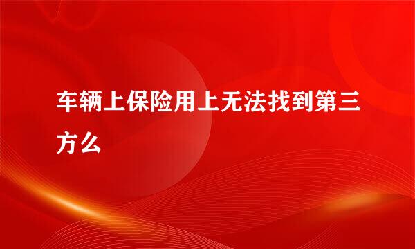 车辆上保险用上无法找到第三方么