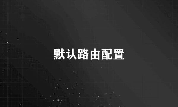 默认路由配置