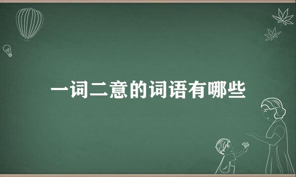 一词二意的词语有哪些
