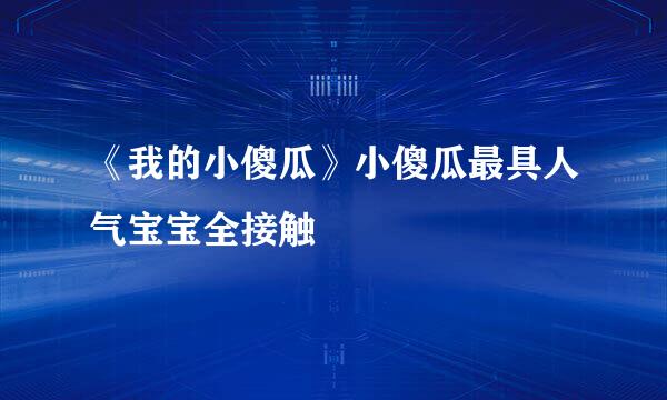 《我的小傻瓜》小傻瓜最具人气宝宝全接触