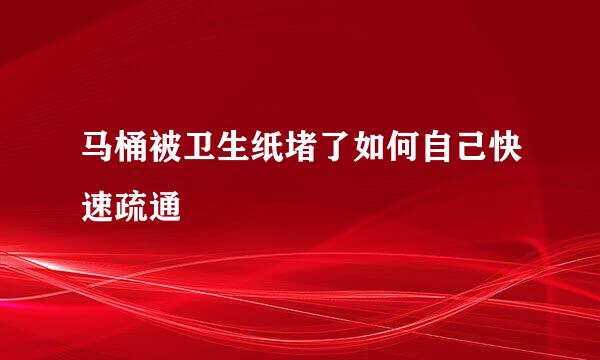 马桶被卫生纸堵了如何自己快速疏通