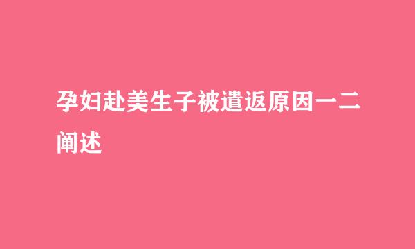孕妇赴美生子被遣返原因一二阐述