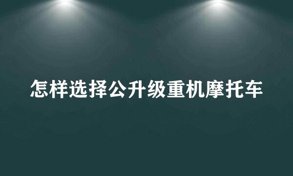怎样选择公升级重机摩托车