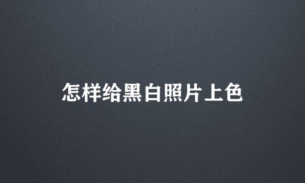 怎样给黑白照片上色
