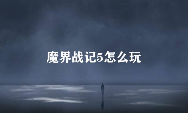 魔界战记5怎么玩