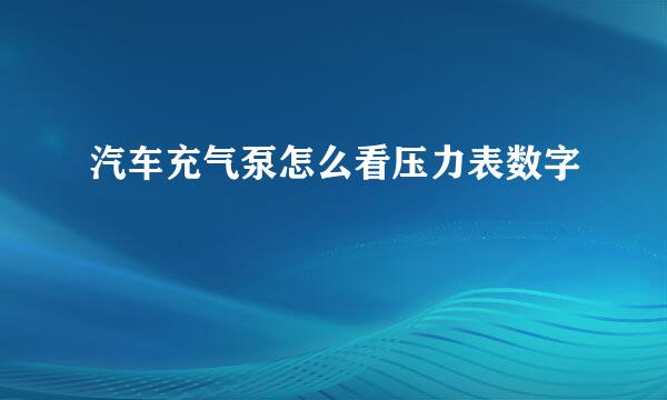 汽车充气泵怎么看压力表数字