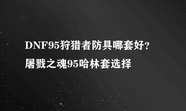 DNF95狩猎者防具哪套好？屠戮之魂95哈林套选择