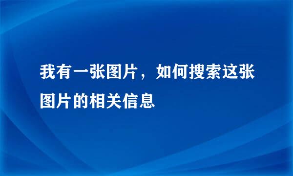 我有一张图片，如何搜索这张图片的相关信息
