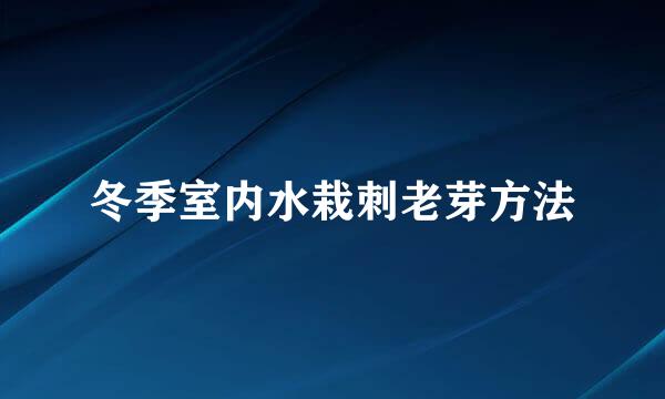 冬季室内水栽刺老芽方法