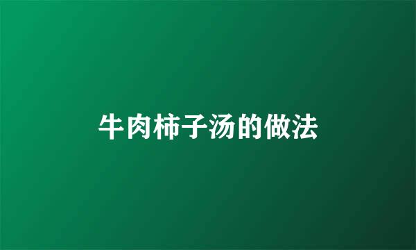 牛肉柿子汤的做法