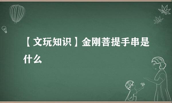 【文玩知识】金刚菩提手串是什么