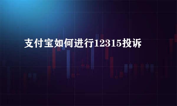 支付宝如何进行12315投诉