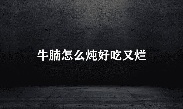 牛腩怎么炖好吃又烂