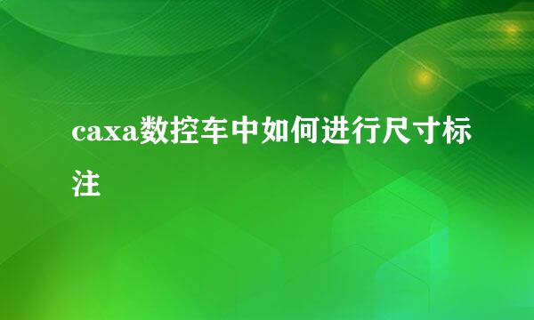 caxa数控车中如何进行尺寸标注