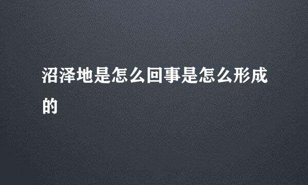 沼泽地是怎么回事是怎么形成的