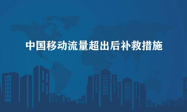 中国移动流量超出后补救措施