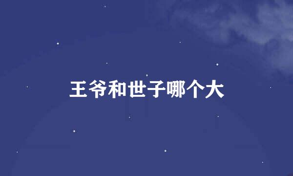 王爷和世子哪个大