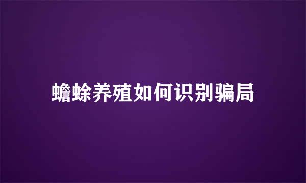 蟾蜍养殖如何识别骗局