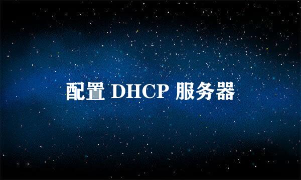 配置 DHCP 服务器