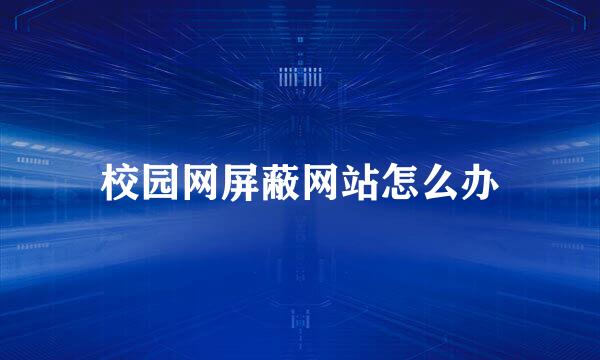 校园网屏蔽网站怎么办