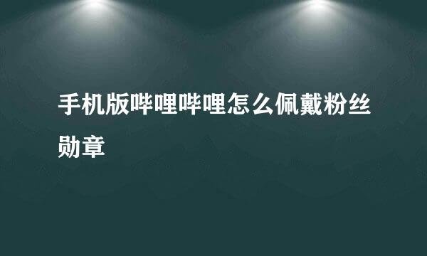 手机版哔哩哔哩怎么佩戴粉丝勋章