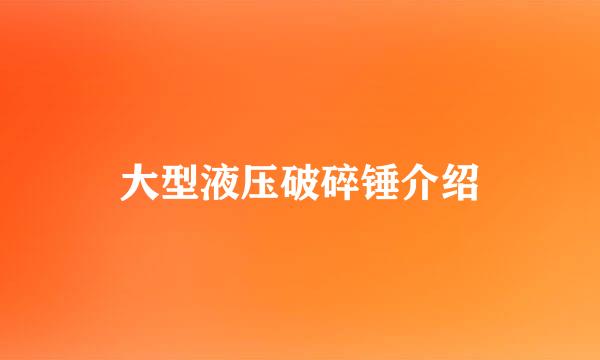 大型液压破碎锤介绍