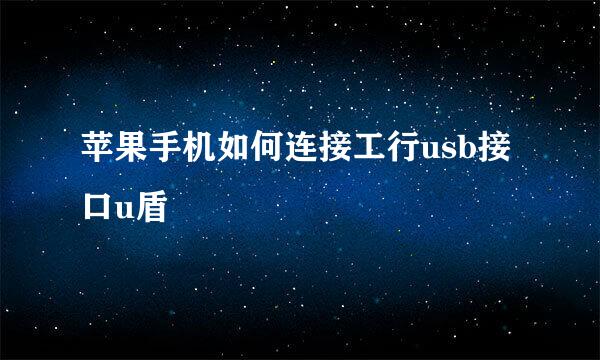 苹果手机如何连接工行usb接口u盾