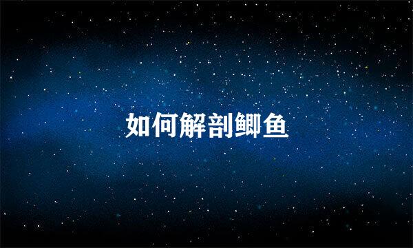 如何解剖鲫鱼