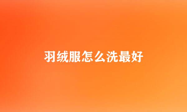 羽绒服怎么洗最好