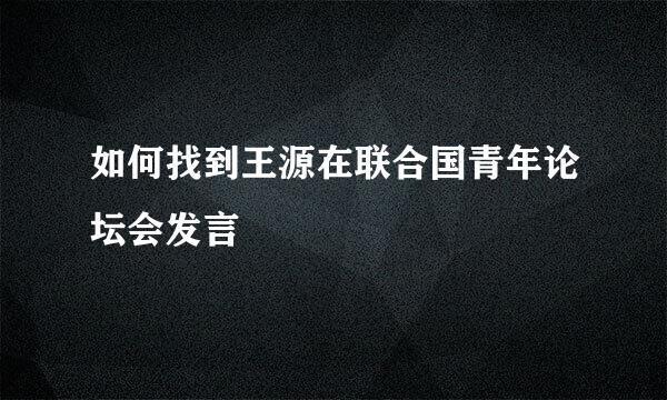 如何找到王源在联合国青年论坛会发言