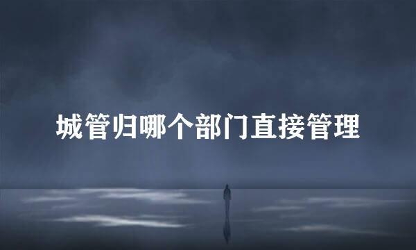 城管归哪个部门直接管理