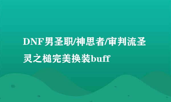 DNF男圣职/神思者/审判流圣灵之槌完美换装buff