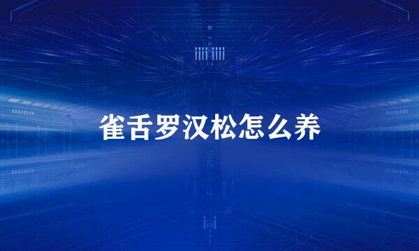 雀舌罗汉松怎么养