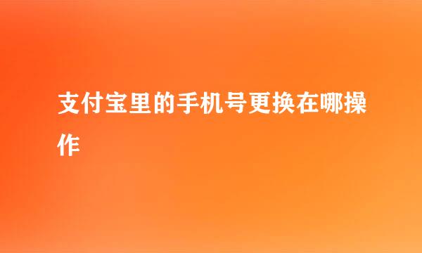 支付宝里的手机号更换在哪操作
