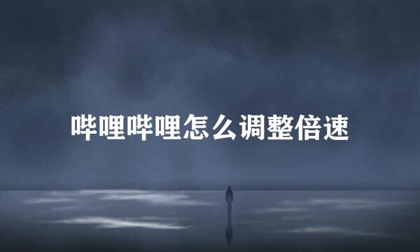 哔哩哔哩怎么调整倍速