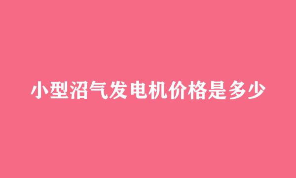 小型沼气发电机价格是多少