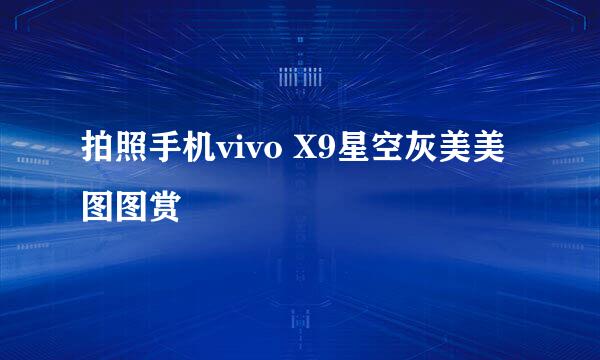 拍照手机vivo X9星空灰美美图图赏