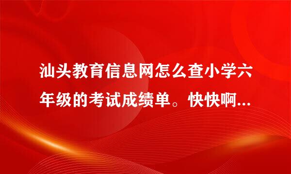 汕头教育信息网怎么查小学六年级的考试成绩单。快快啊。我i很急的