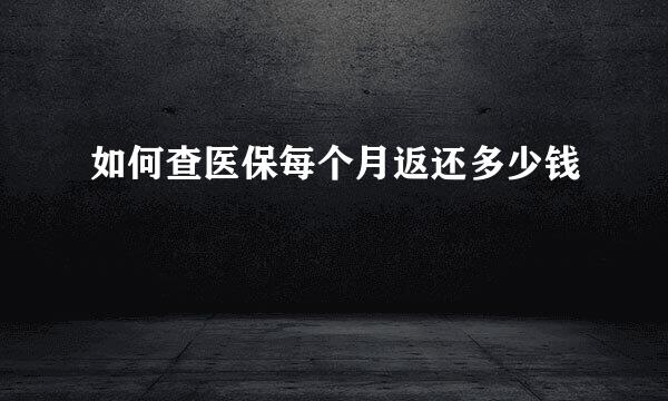 如何查医保每个月返还多少钱