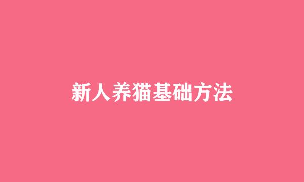 新人养猫基础方法