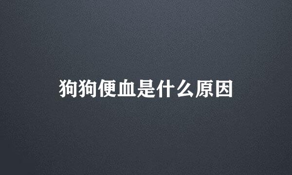 狗狗便血是什么原因
