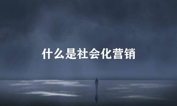 什么是社会化营销