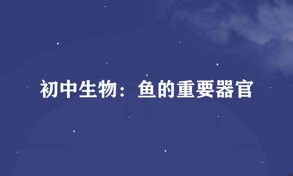 初中生物：鱼的重要器官