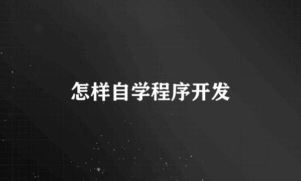怎样自学程序开发