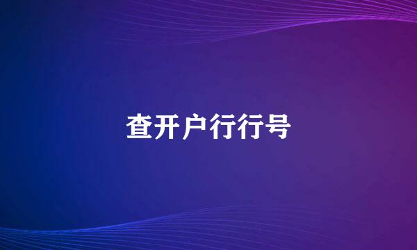 查开户行行号