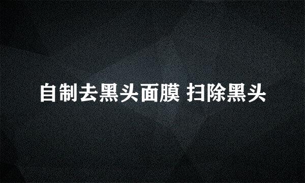 自制去黑头面膜 扫除黑头