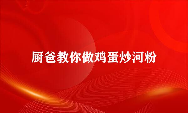 厨爸教你做鸡蛋炒河粉