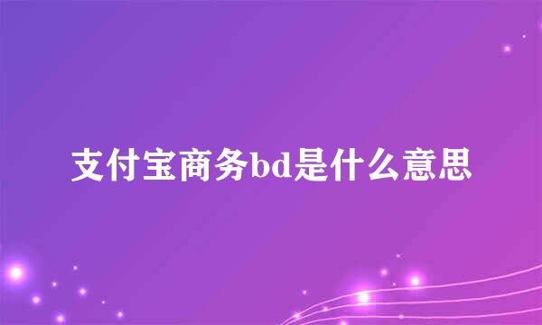 支付宝商务bd是什么意思