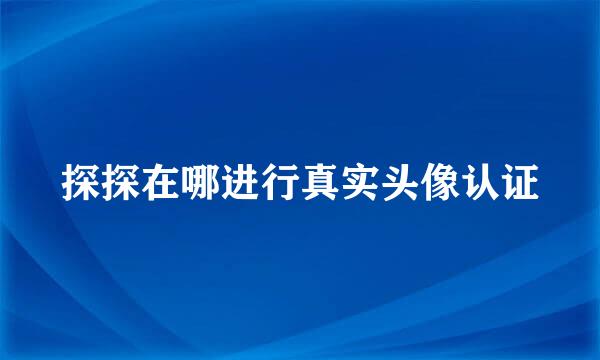 探探在哪进行真实头像认证