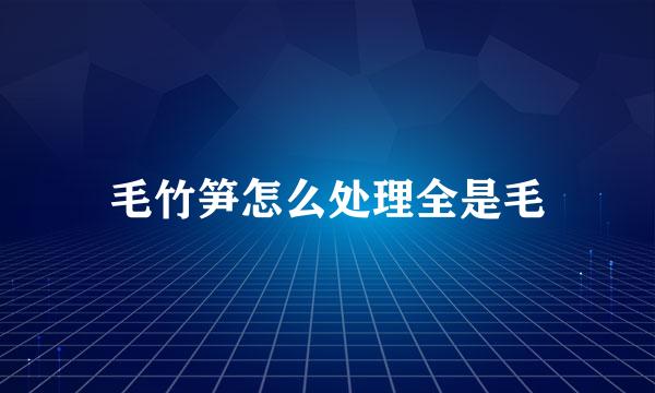 毛竹笋怎么处理全是毛